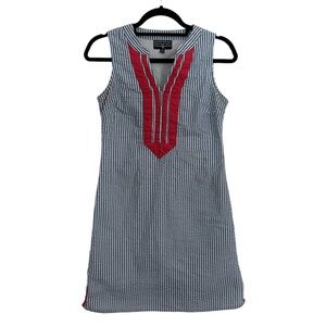 Duffield Lane XS women’s shift dress sleeveless striped